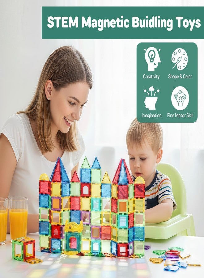 IMAGINATION 103 Piece Tiles Building Set for Kids Ages 3-8, STEM Educational Montessori Toy for Boys and Girls, Sensory Gift - Image 5